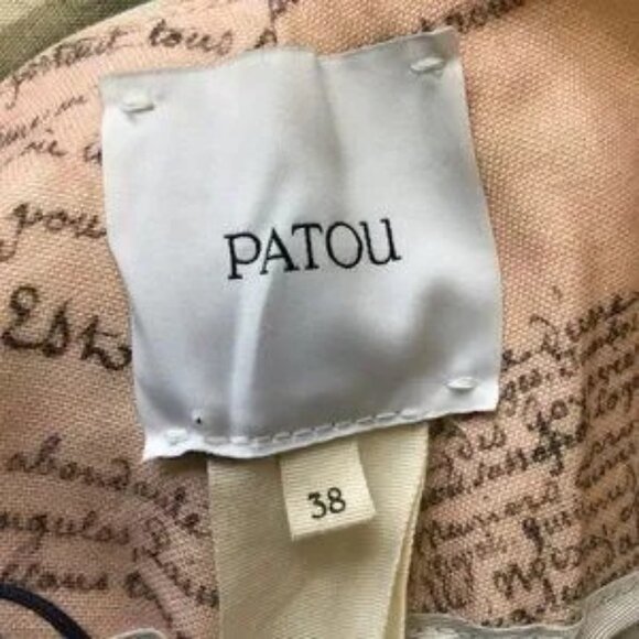 PATOU LIGHT PINK / GREEN PRINTED LONG TAILORED TROUSERS IN AMOUR ISLAND - Picture 5 of 5